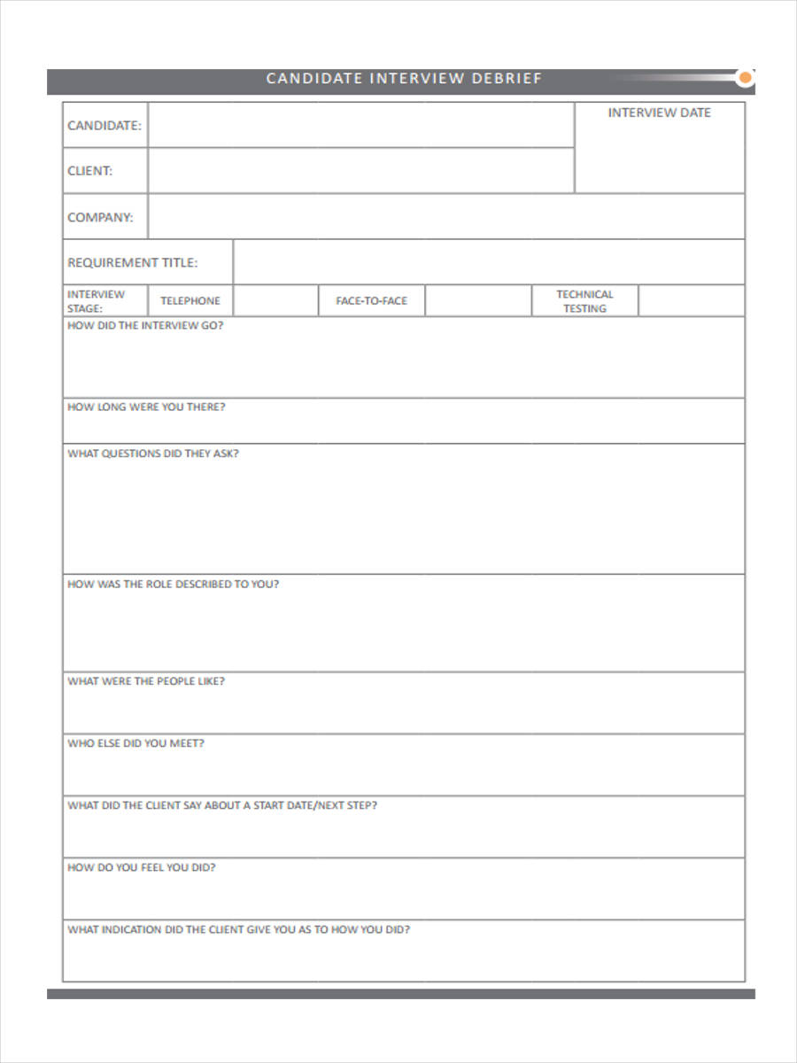 event debriefing form template